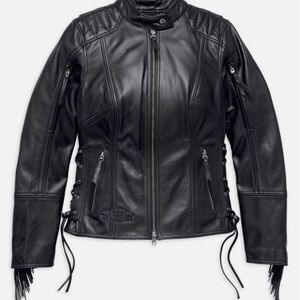 Harley Davidson SMALL Fringed Vented Wings Leather Jacket BNWOT - $400